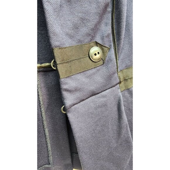 Cabi Double-Breasted Navy Military-Style Jacket With Button Accents & Black Trim - Picture 6 of 15